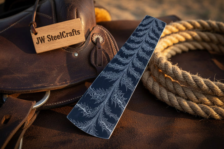 Frostleaf Damascus Billet 14" Handmade Feather Leaf Pattern