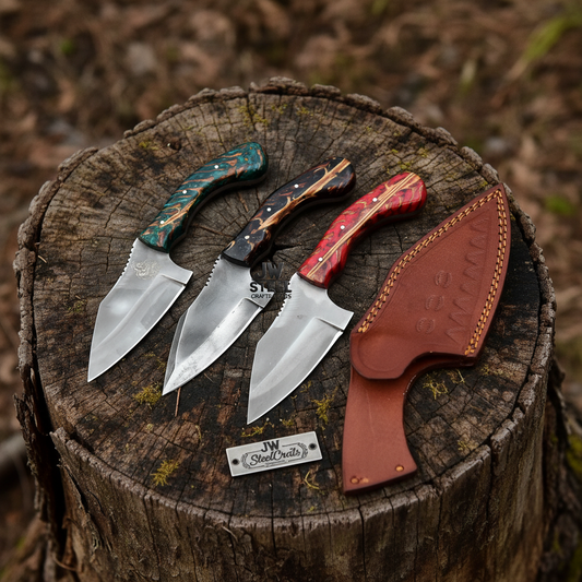 Acid Washed Stainless Steel Hunting Knife – Pinecone Handle | Outdoor & Camping Knife