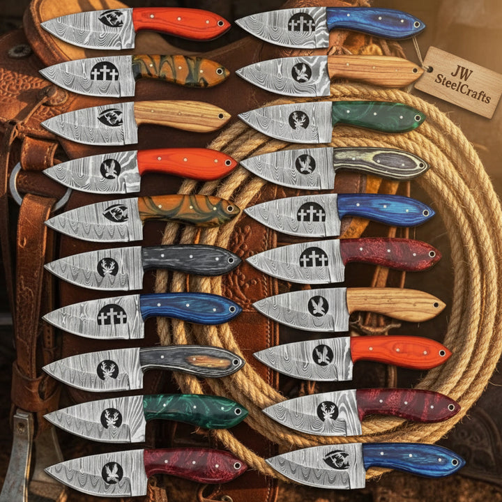 Frontier Emblem Skinner Collection set of 20 Handmade wood handle