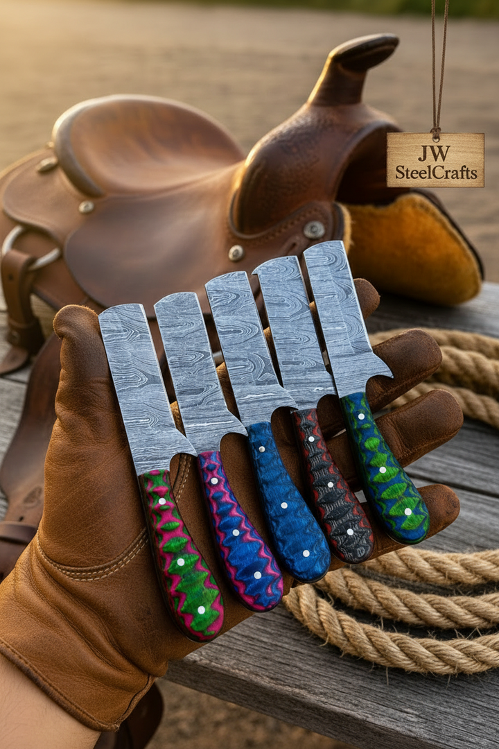 Glitterstone Ranch Bull Knife Set 8.5" Handmade Set of 6