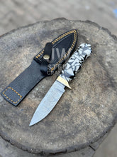 Load image into Gallery viewer, Handmade Damascus Hunting Knife with Handle Variations &amp; Leather Sheath