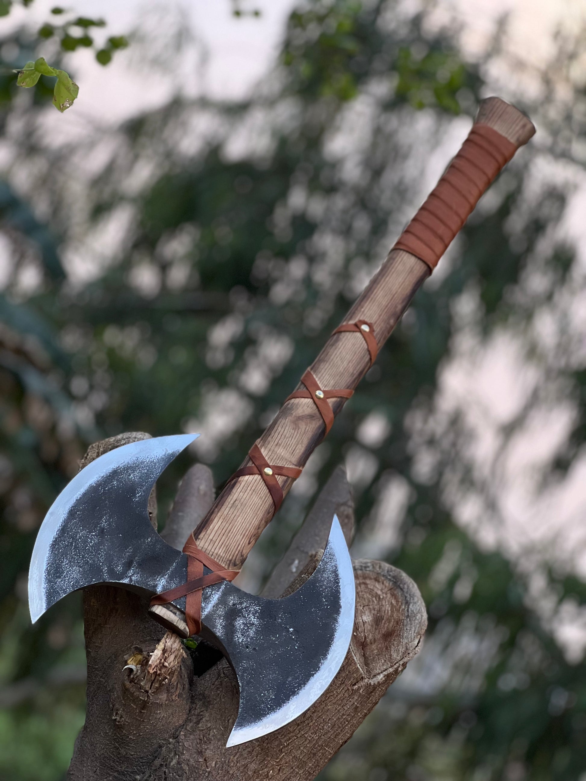 Double-Headed Viking Axe – Hand-Forged Warrior’s Relic -Choose your Style