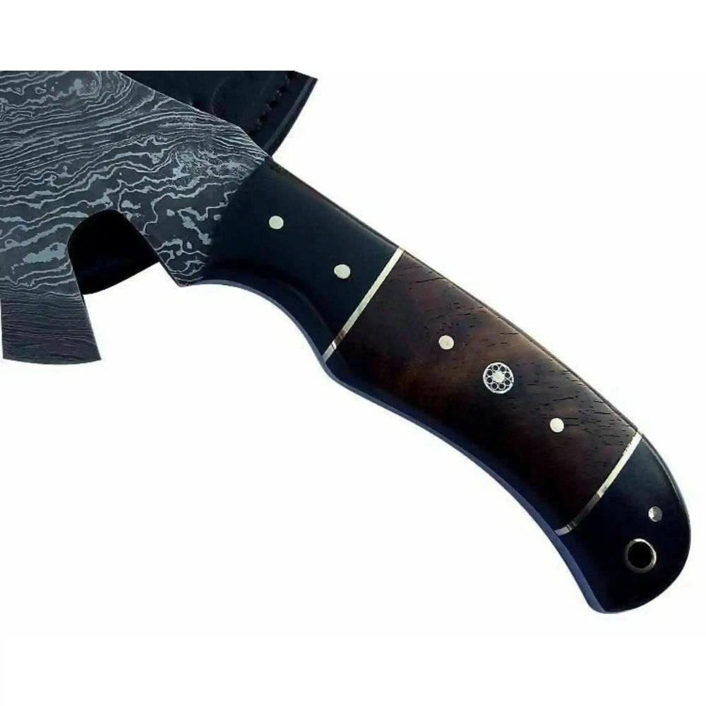 Damascus Bearded Hatchet with Contoured Full Tang Handle handmade Handmade Axe 