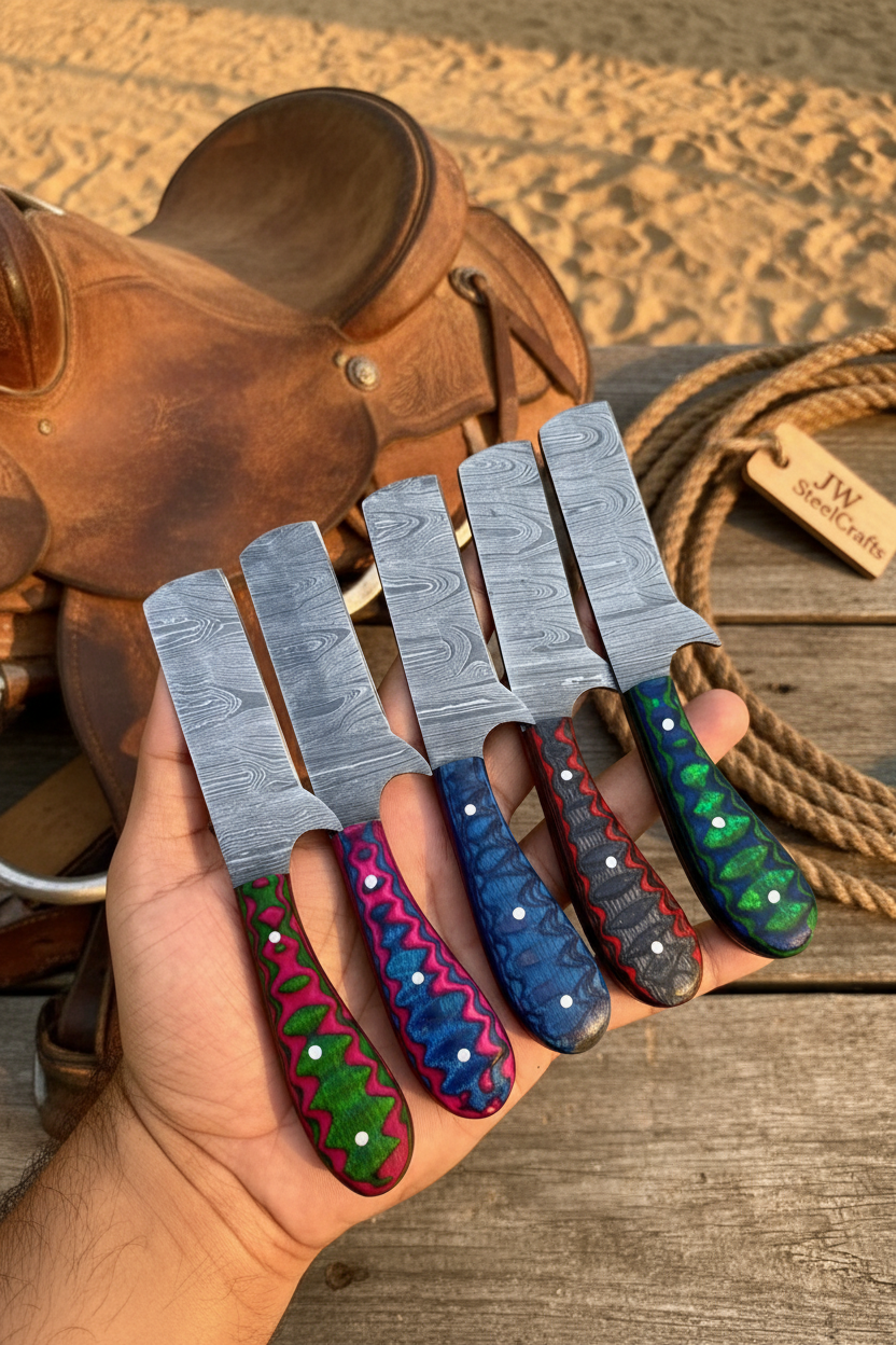 Glitterstone Ranch Bull Knife Set 8.5" Handmade Set of 6
