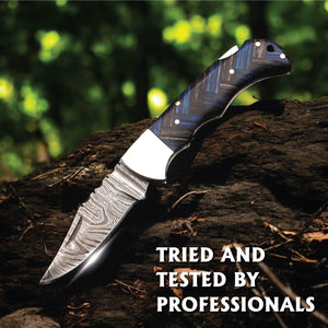 Personalized Folding knife Custom Handmade Damascus Pocket Knife Camp Knife USA Groomsmen Gift Personalized Gift Anniversary Gift for Him