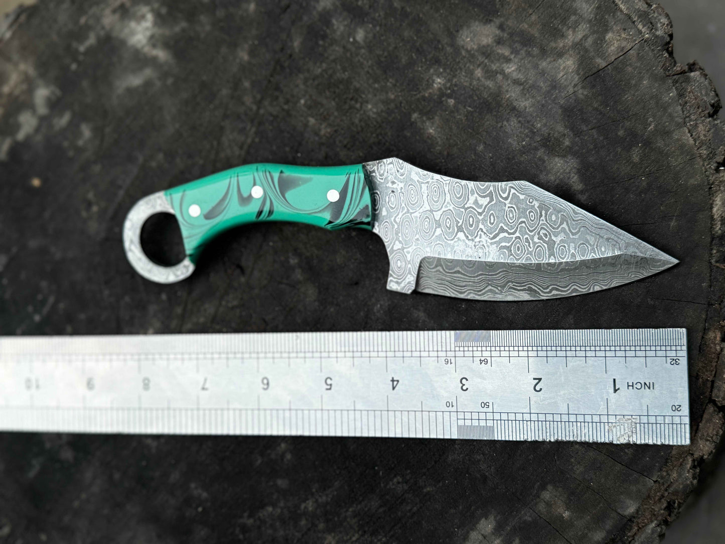 Custom Knife Hunting Blade Full Tang EDC Tool Survival Knife Bush craft Tool Damascus Steel Blade Mom's Gift Present for Her Birthday Gift