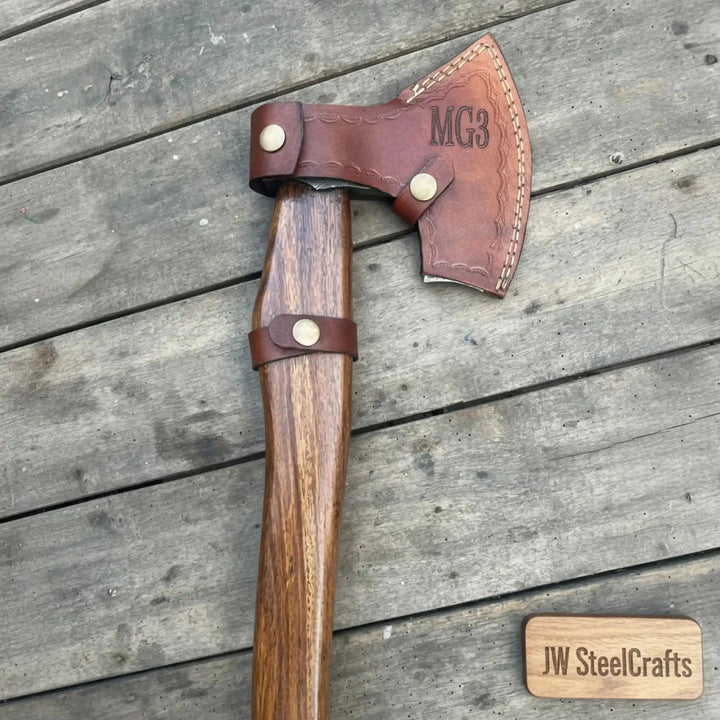Viking Bearded Axe Damascus head Wood Handle