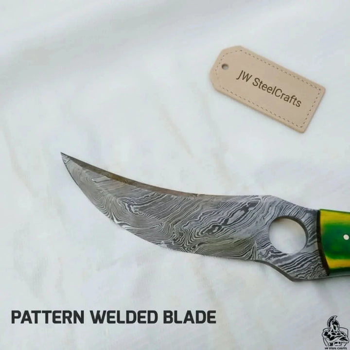 Damascus Hunting Knife 8.5” Fixed Blade