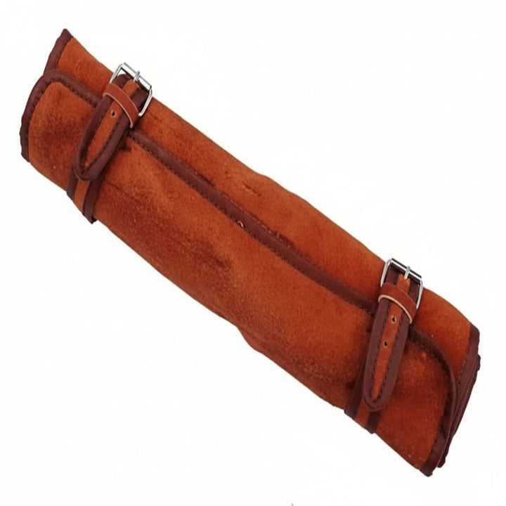 best chef knife Custom Handmade Leather Roll Bag for  7  pieces set / Chef sets Bag german knife   DK-0138