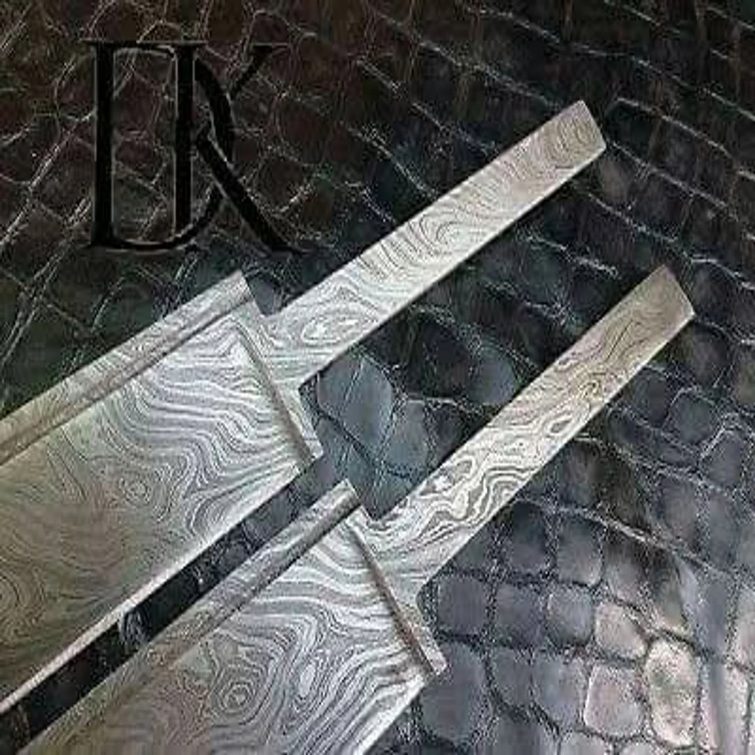 Ironclad Seax Blade Set 9" Handmade Damascus Steel Blade Blanks for Knife Making