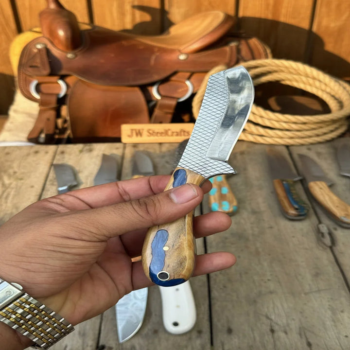 Ranchland Blade Collection Handmade Set of 8 Damascus Steel Knives
