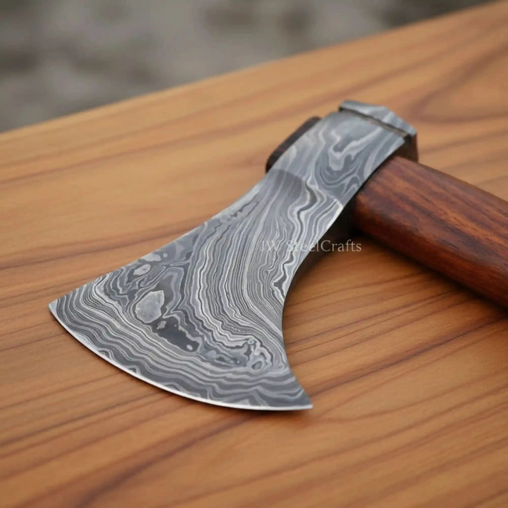 Damascus Skeggox Viking Bearded Axe with RoseWood Handle | JW