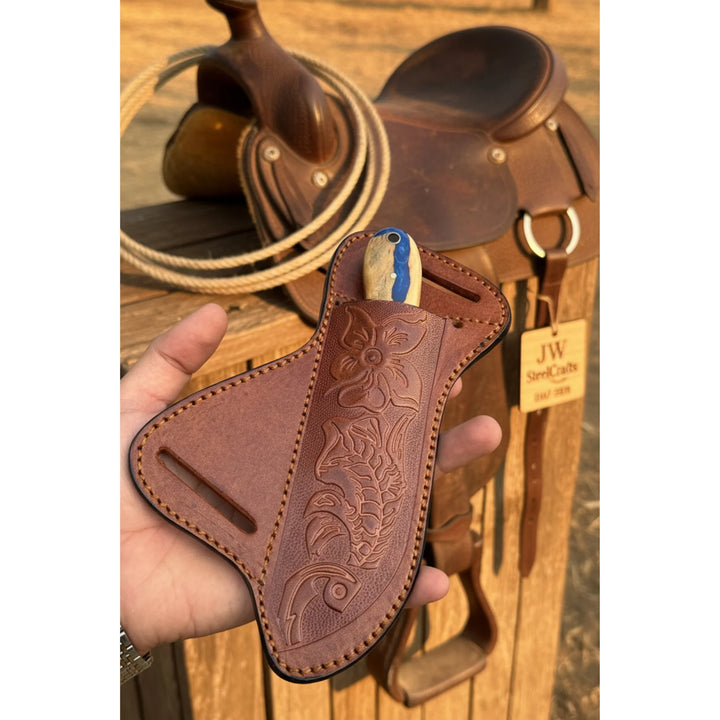 Timberline Damascus Skinner Knife 8" Handmade Wood Handle Damascus Blade