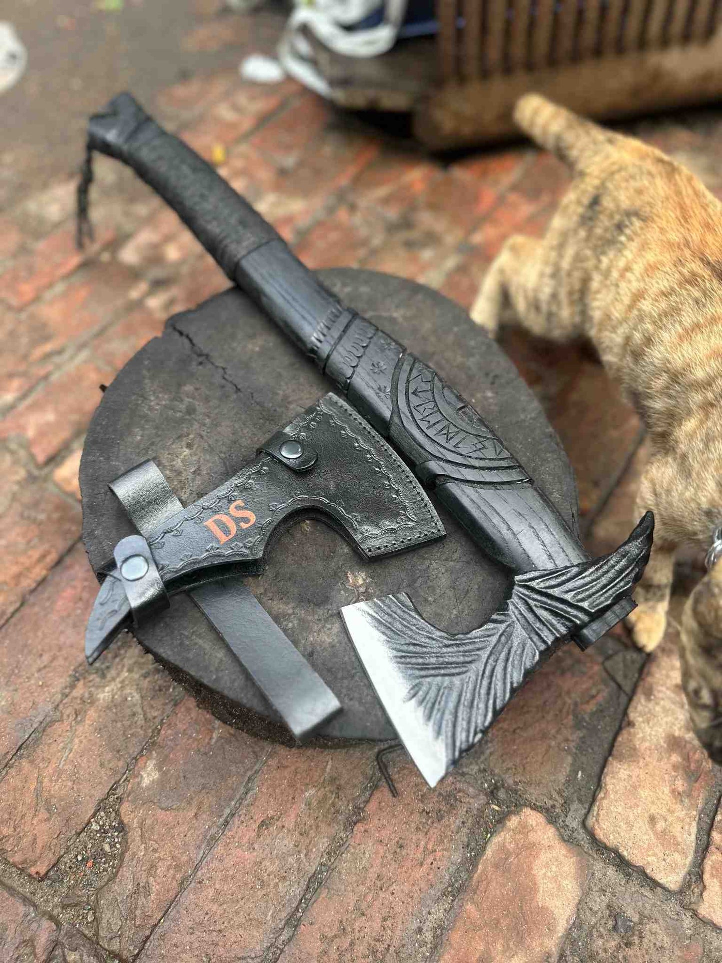 Personalized Handmade Viking Battle Axe Custom Gift  Forged Steel VIKING AXE with Engraved Wood Handle Anniversary Boyfriend husband Gift