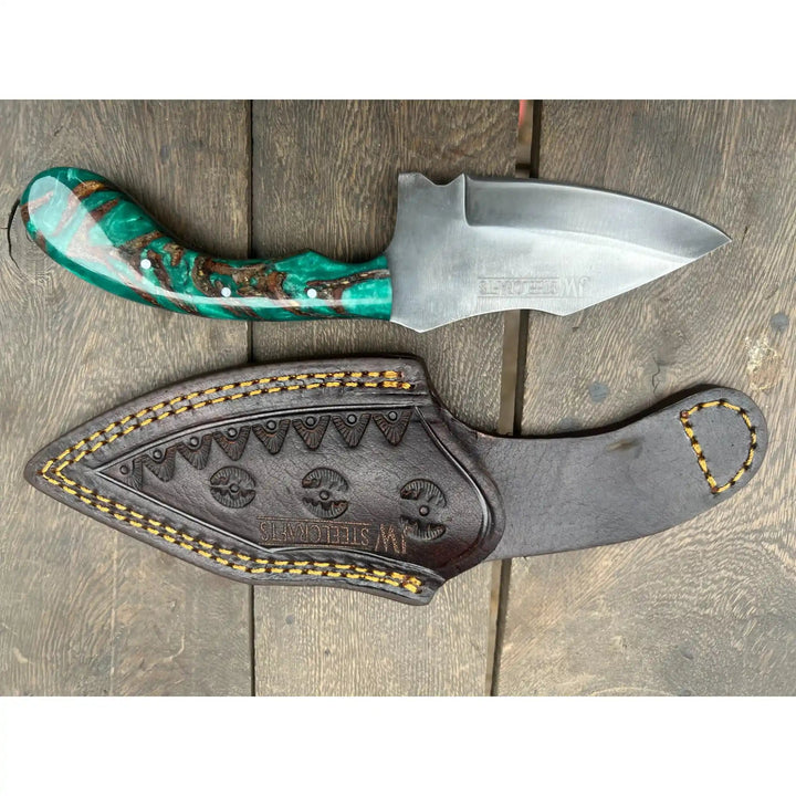 Acid Washed Stainless Steel Hunting Knife – Pinecone Handle | Outdoor &amp; Camping Knife handmade Hunting Knife by JW SteelCrafts
