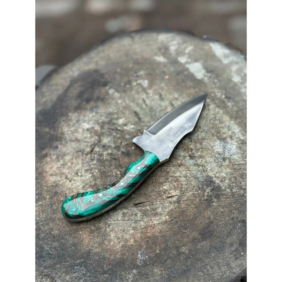 Acid Washed Stainless Steel Hunting Knife – Pinecone Handle | Outdoor &amp; Camping Knife handmade Hunting Knife by JW SteelCrafts