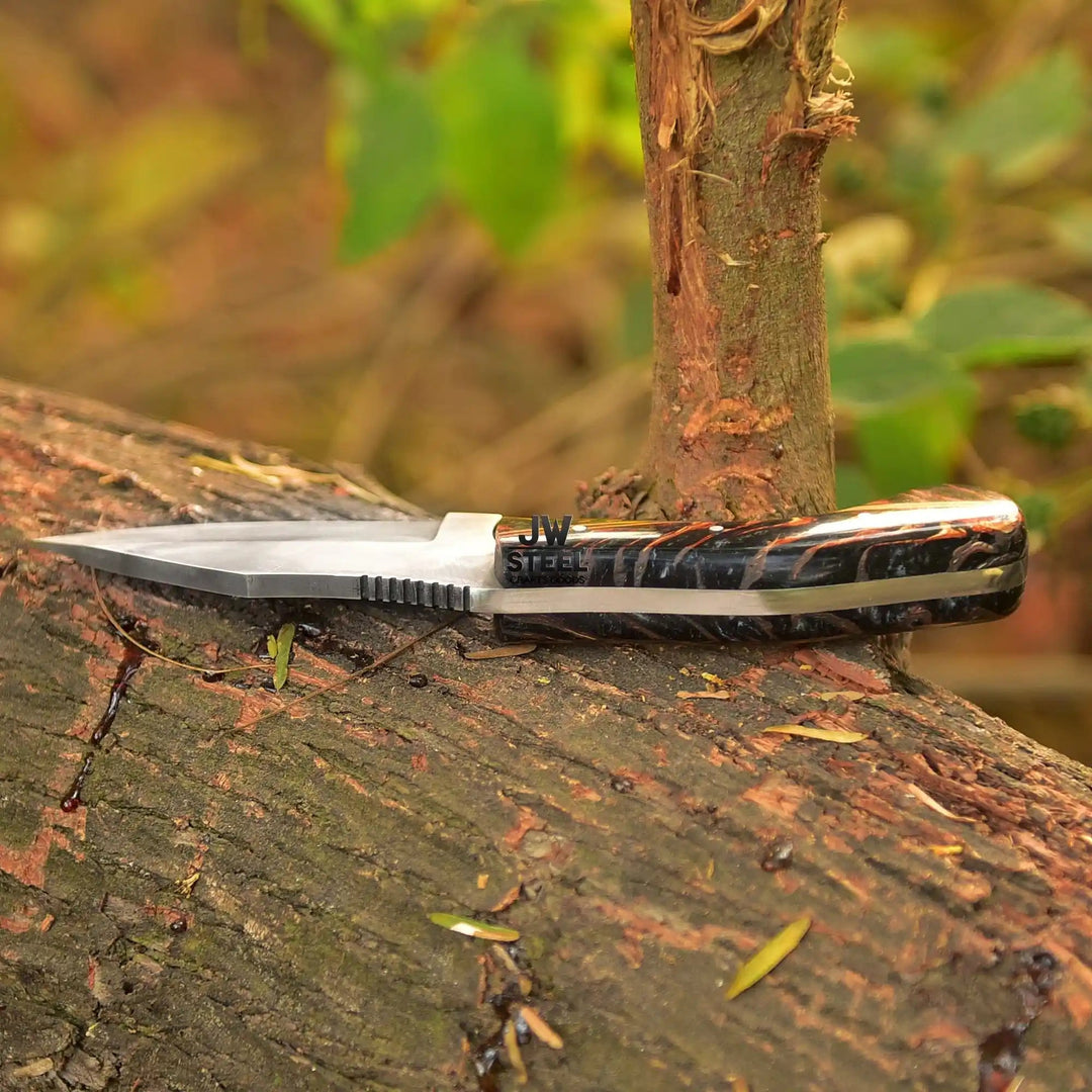 Acid Washed Stainless Steel Hunting Knife – Pinecone Handle | Outdoor &amp; Camping Knife handmade Hunting Knife by JW SteelCrafts