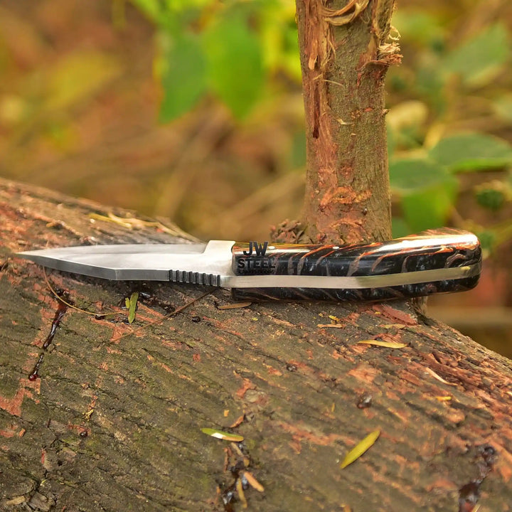 Acid Washed Stainless Steel Hunting Knife – Pinecone Handle | Outdoor &amp; Camping Knife handmade Hunting Knife by JW SteelCrafts