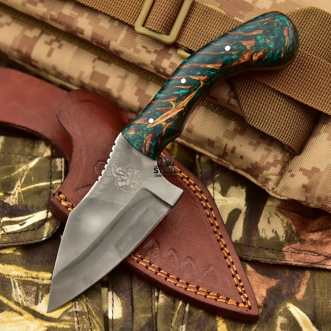 Acid Washed Stainless Steel Hunting Knife – Pinecone Handle | Outdoor &amp; Camping Knife handmade Hunting Knife by JW SteelCrafts