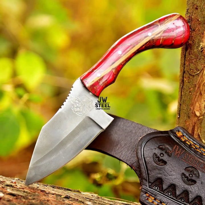 Acid Washed Stainless Steel Hunting Knife – Pinecone Handle | Outdoor &amp; Camping Knife handmade Hunting Knife by JW SteelCrafts