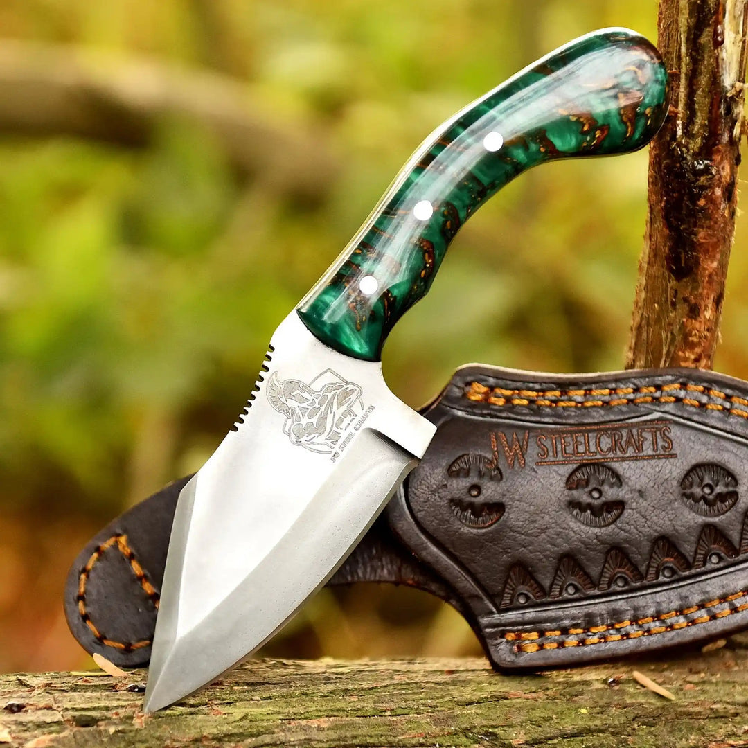Acid Washed Stainless Steel Hunting Knife – Pinecone Handle | Outdoor &amp; Camping Knife handmade Hunting Knife by JW SteelCrafts