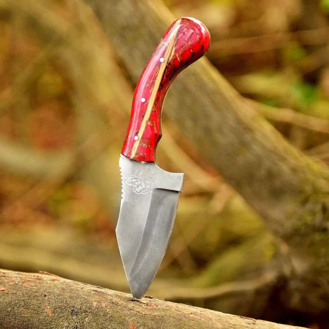 Acid Washed Stainless Steel Hunting Knife – Pinecone Handle | Outdoor &amp; Camping Knife handmade Hunting Knife by JW SteelCrafts
