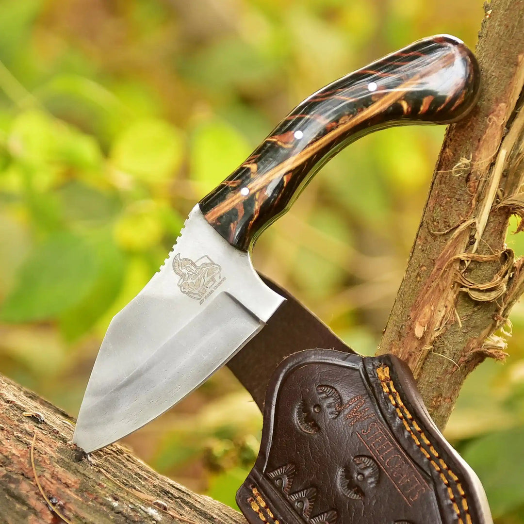 Acid Washed Stainless Steel Hunting Knife – Pinecone Handle | Outdoor &amp; Camping Knife handmade Hunting Knife by JW SteelCrafts