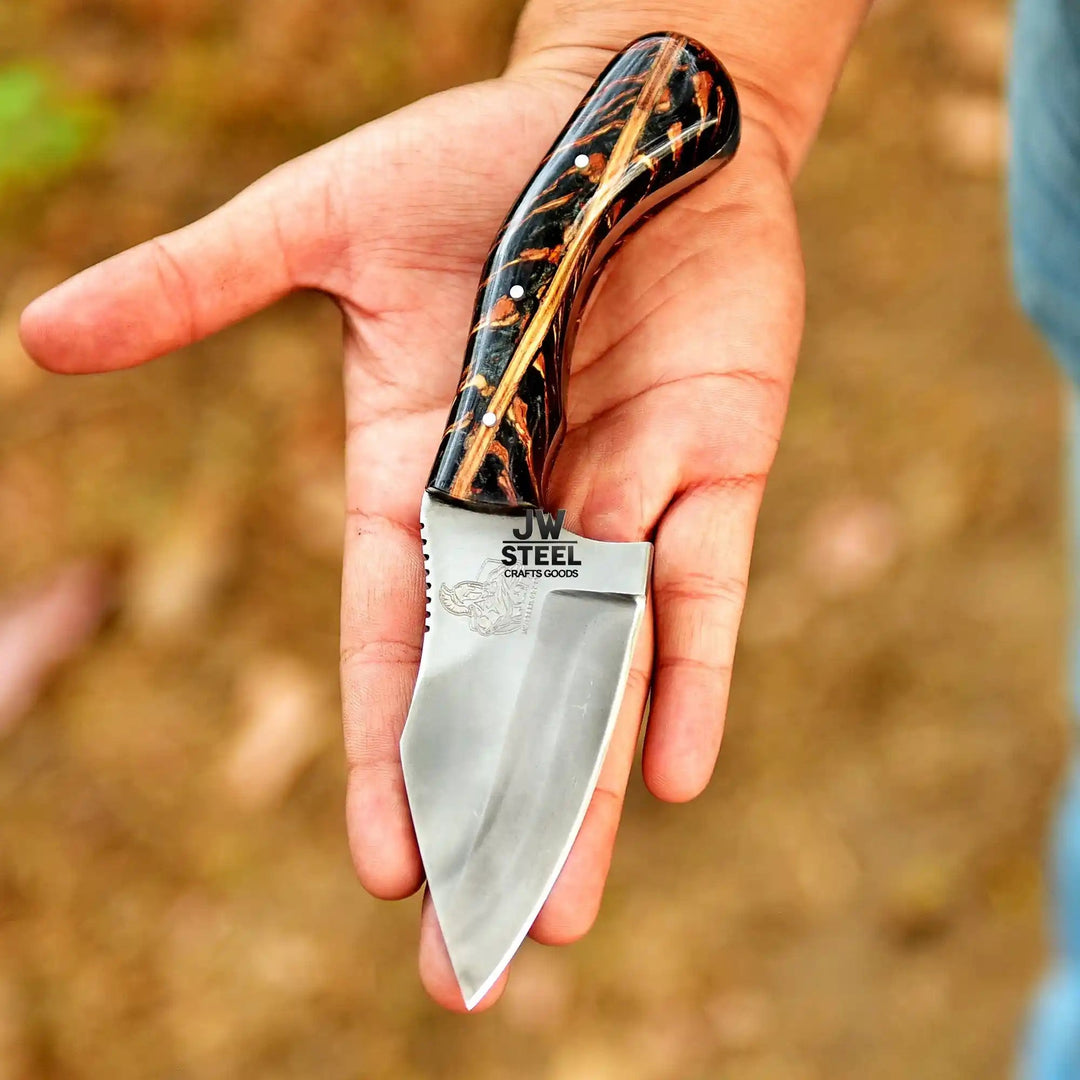 Acid Washed Stainless Steel Hunting Knife – Pinecone Handle | Outdoor &amp; Camping Knife handmade Hunting Knife by JW SteelCrafts
