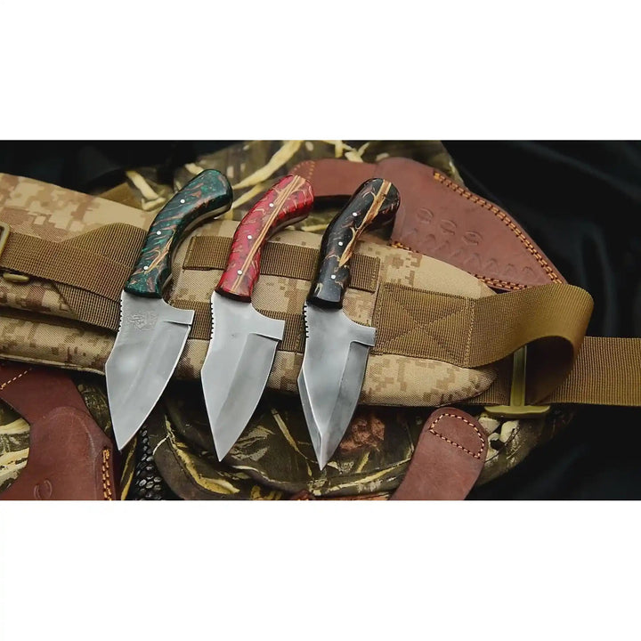 Acid Washed Stainless Steel Hunting Knife – Pinecone Handle | Outdoor &amp; Camping Knife handmade Hunting Knife by JW SteelCrafts