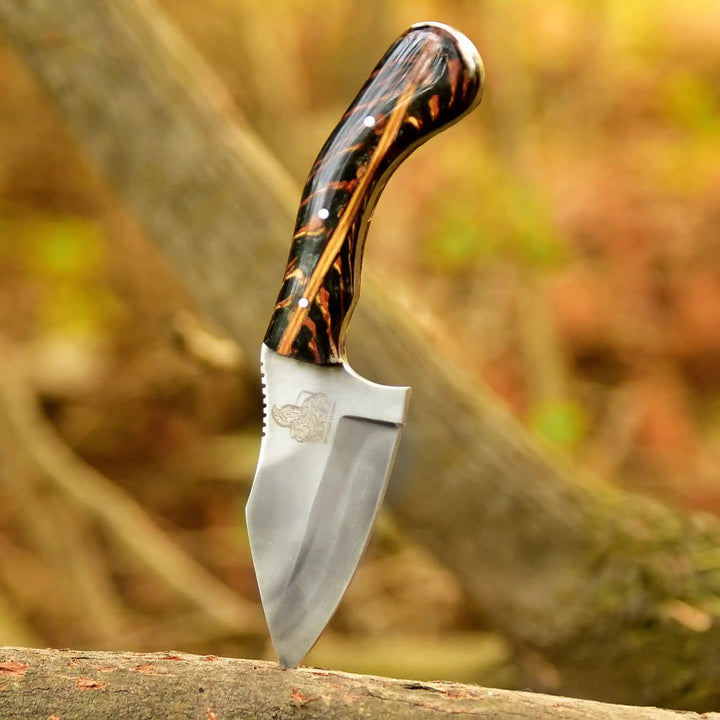 Acid Washed Stainless Steel Hunting Knife – Pinecone Handle | Outdoor &amp; Camping Knife handmade Hunting Knife by JW SteelCrafts