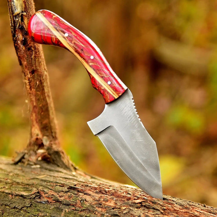 Acid Washed Stainless Steel Hunting Knife – Pinecone Handle | Outdoor &amp; Camping Knife handmade Hunting Knife by JW SteelCrafts