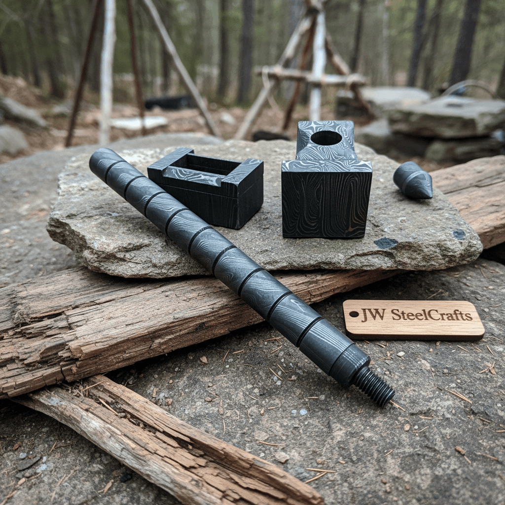 BLACKSMITH Custom Handmade - 12.Inches Beautiful Full Damascus Hammer MB - 0024 handmade by JW SteelCrafts
