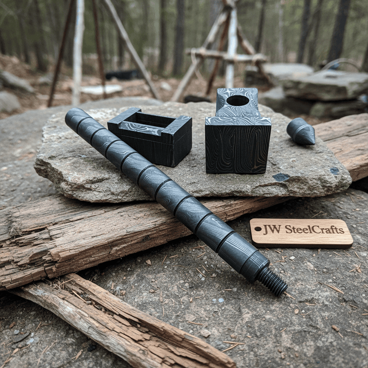 BLACKSMITH Custom Handmade - 12.Inches Beautiful Full Damascus Hammer MB - 0024 handmade by JW SteelCrafts