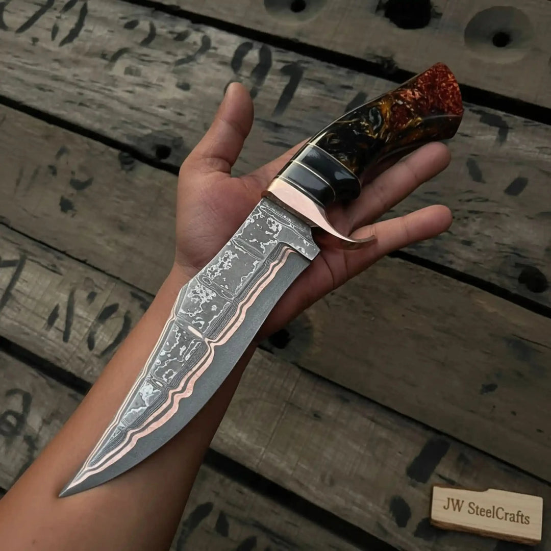 Bloodline Copper Damascus Bowie Knife