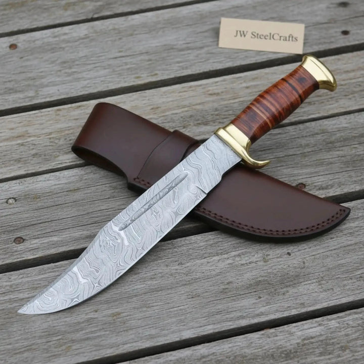 Bowie Knife Crocodile Dundee Knife Damascus Steel