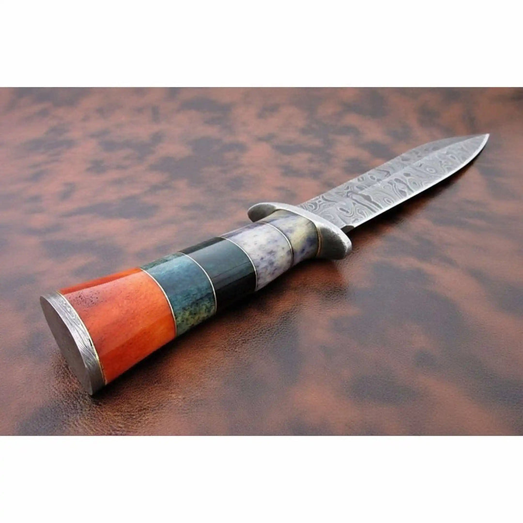 California Clip Point Bowie Knife, Hand Forged Damascus Steel Blade, Stacked Handle Custom Bowie, Handmade Knife JW SteelCrafts handmade Clip Point Bowie Knives by JW SteelCrafts