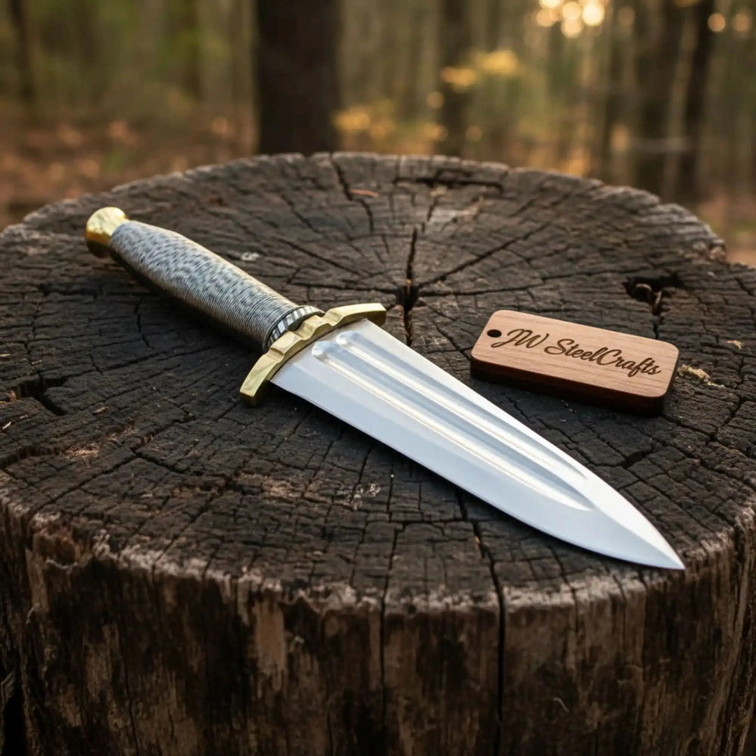 Carbon Steel Dagger Knife Mirror Polished Blade
