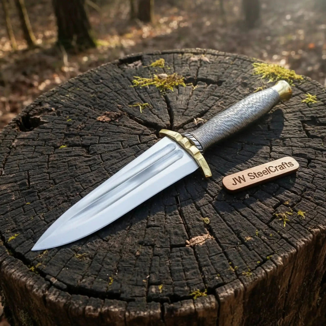 Carbon Steel Dagger Knife Mirror Polished Blade