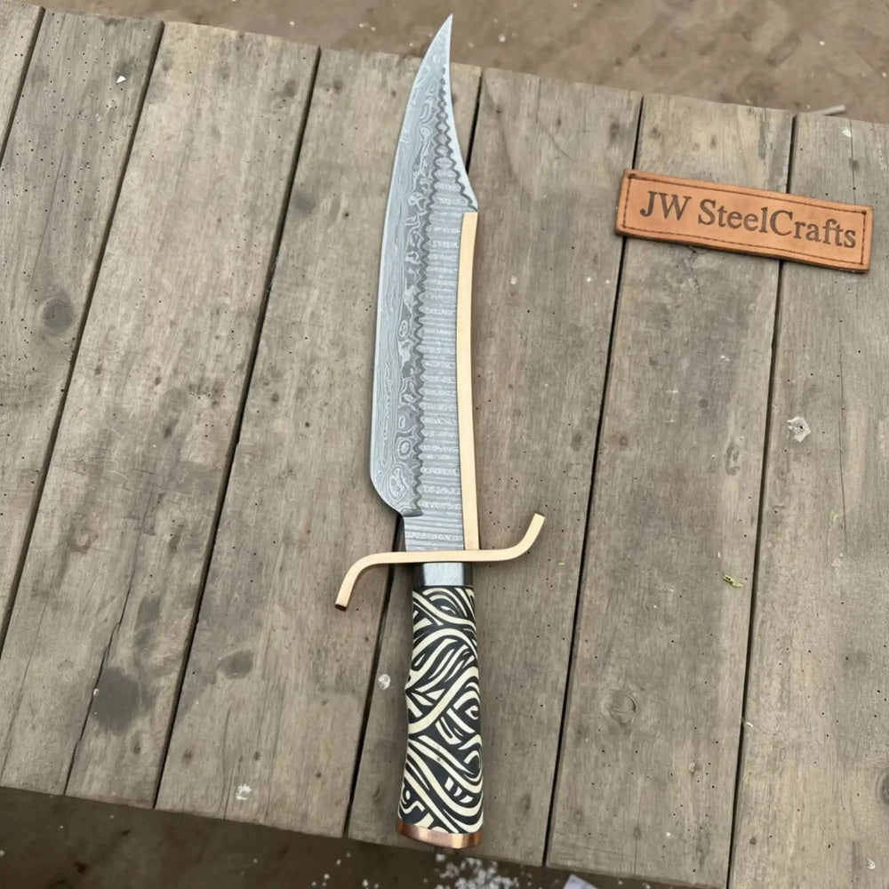 Copper Damascus Sub-Hilt Fighter Bowie Replica