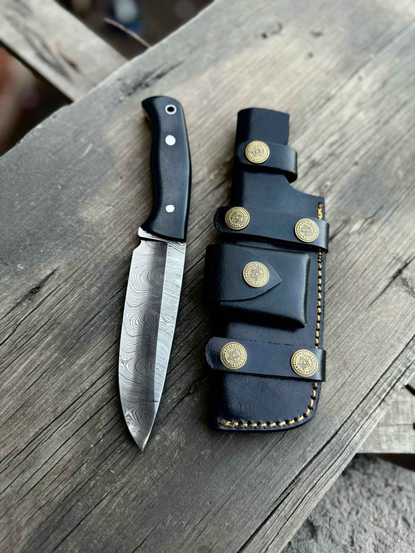 Personalized Damascus Knife, Bush Crafts Knife, Hunting Knife, Groomsmen gifts, Handmade knife, Gifts For Men, customized knife with sheath