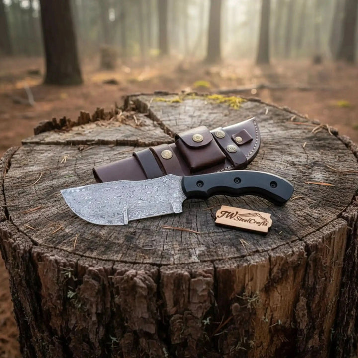Custom Handmade - 12.Inches Beautiful Full Damascus Tracker knife handmade Handmade Tracker Knives by JW SteelCrafts