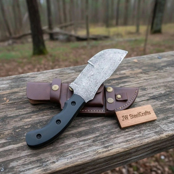 Custom Handmade - 12.Inches Beautiful Full Damascus Tracker knife handmade Handmade Tracker Knives by JW SteelCrafts