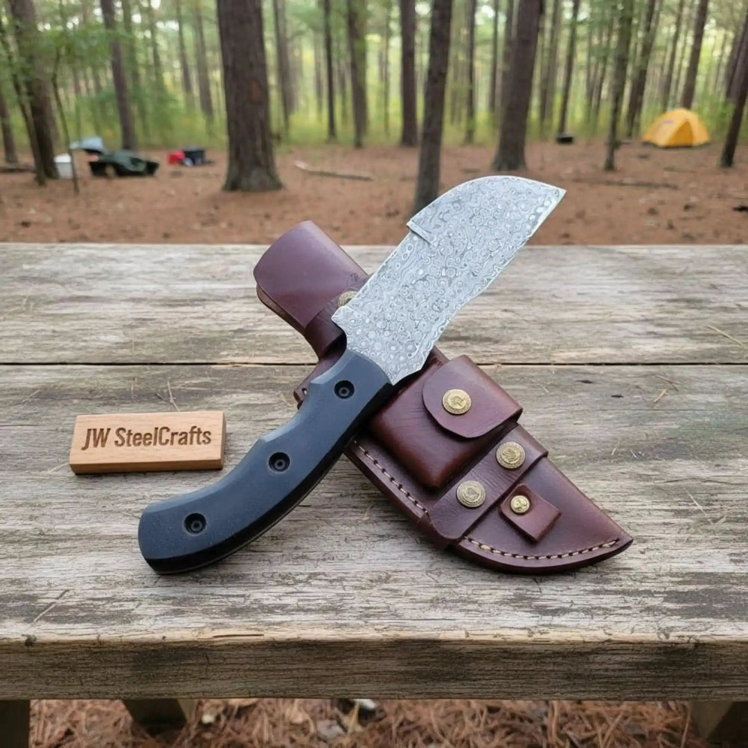 Custom Handmade - 12.Inches Beautiful Full Damascus Tracker knife handmade Handmade Tracker Knives by JW SteelCrafts