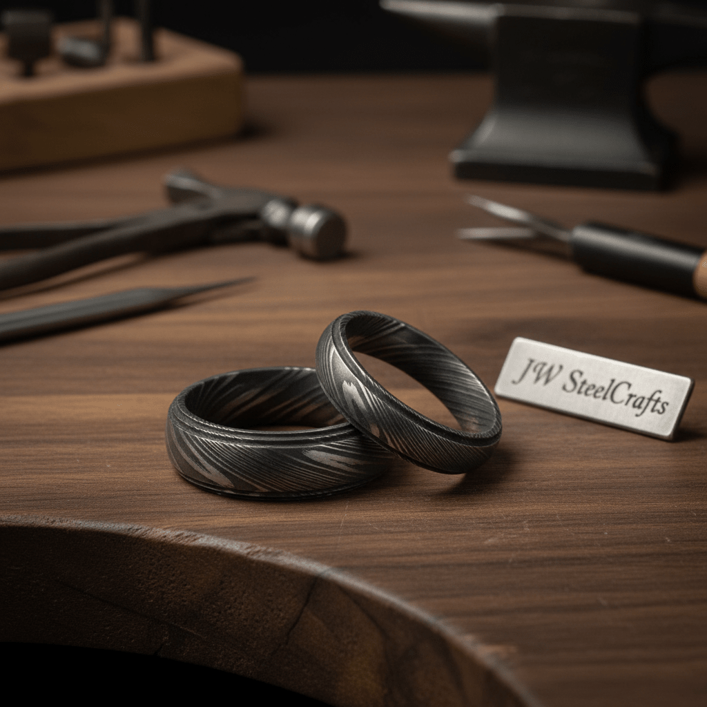 Custom Handmade Damascus Steel Wedding Ring/ Engagement Gift / Wedding Band /Perfect Gift handmade Ring by JW SteelCrafts