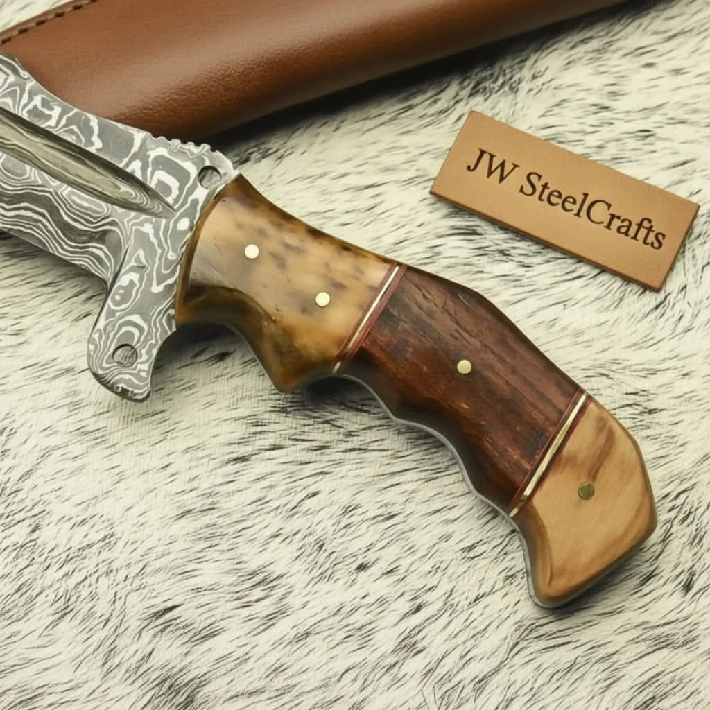 Custom Handmade HUNTING TRACKER Tactical Hunter Blade Survival handmade Handmade Tracker Knives by JW SteelCrafts