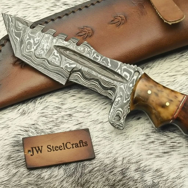 Custom Handmade HUNTING TRACKER Tactical Hunter Blade Survival handmade Handmade Tracker Knives by JW SteelCrafts