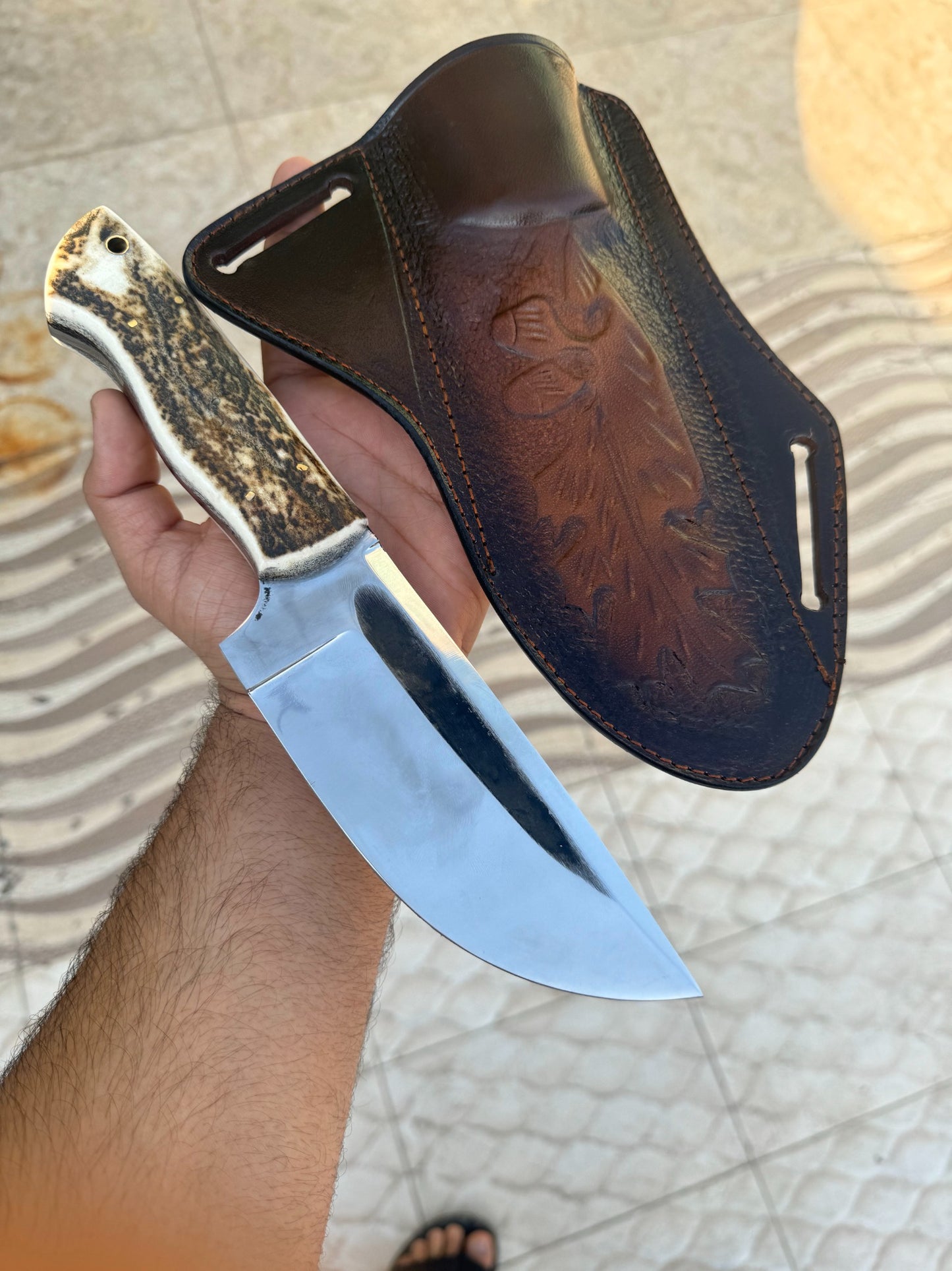Stag Antler Hunting Knife , Custom Engraved Gift For Men, Gift For Hunters, Personalized Gift Knife, Groomsmen Knives Easter Gift