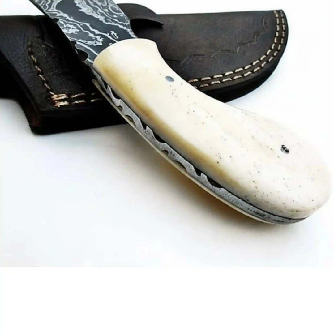 Custom Made Damascus Steel Hunting Knife / Skinning Knife Gut Hook DK - 0101 handmade Handmade Gut Hook Knives by JW SteelCrafts