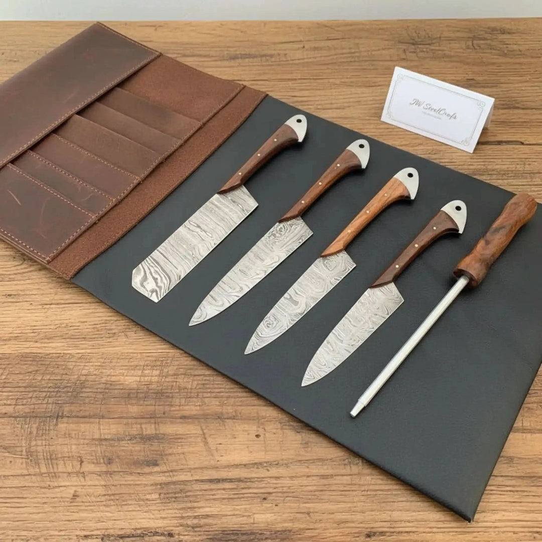 Damascus Cutlery Knife Set Replica