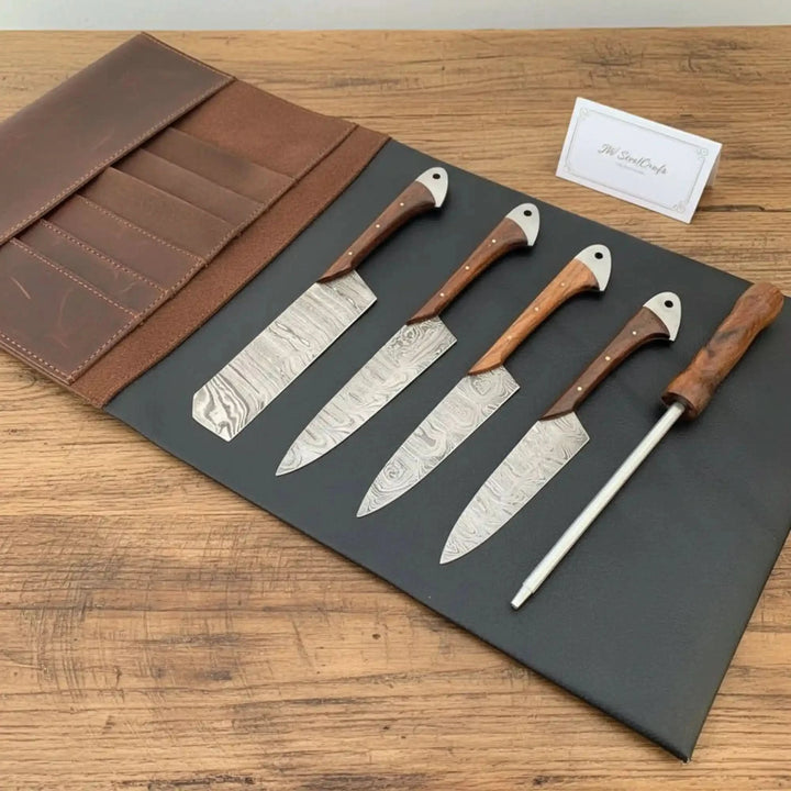 Damascus Cutlery Knife Set Replica